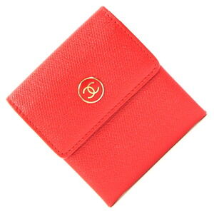 CHANEL Authentic Red Leather Wallet